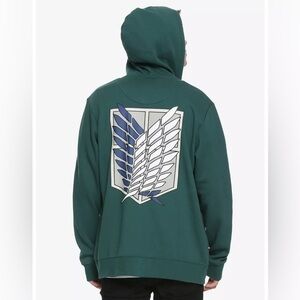 Unisex Attack on Titan Green Scouting Legion Survey Corps Hooded Anime Jacket
